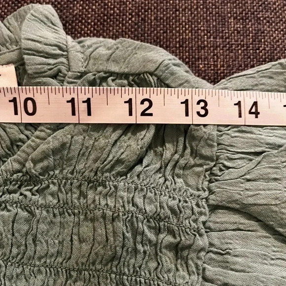 J Crew Dress Sea Foam Green Ruffle Sleeve Mini Stretch Dress NWT Pockets XXL - Picture 7 of 11